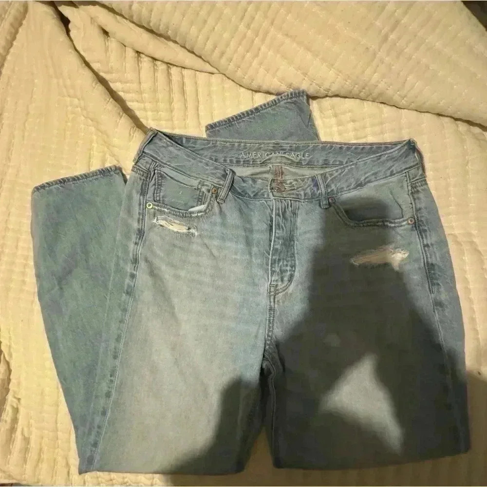 AE Strigid Ripped Mom Jean